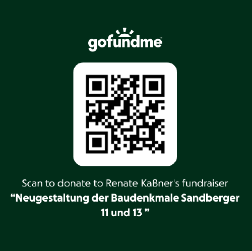 QR-Code zur Gofundme-Plattform - Sandberger Straße in Bad Belzig