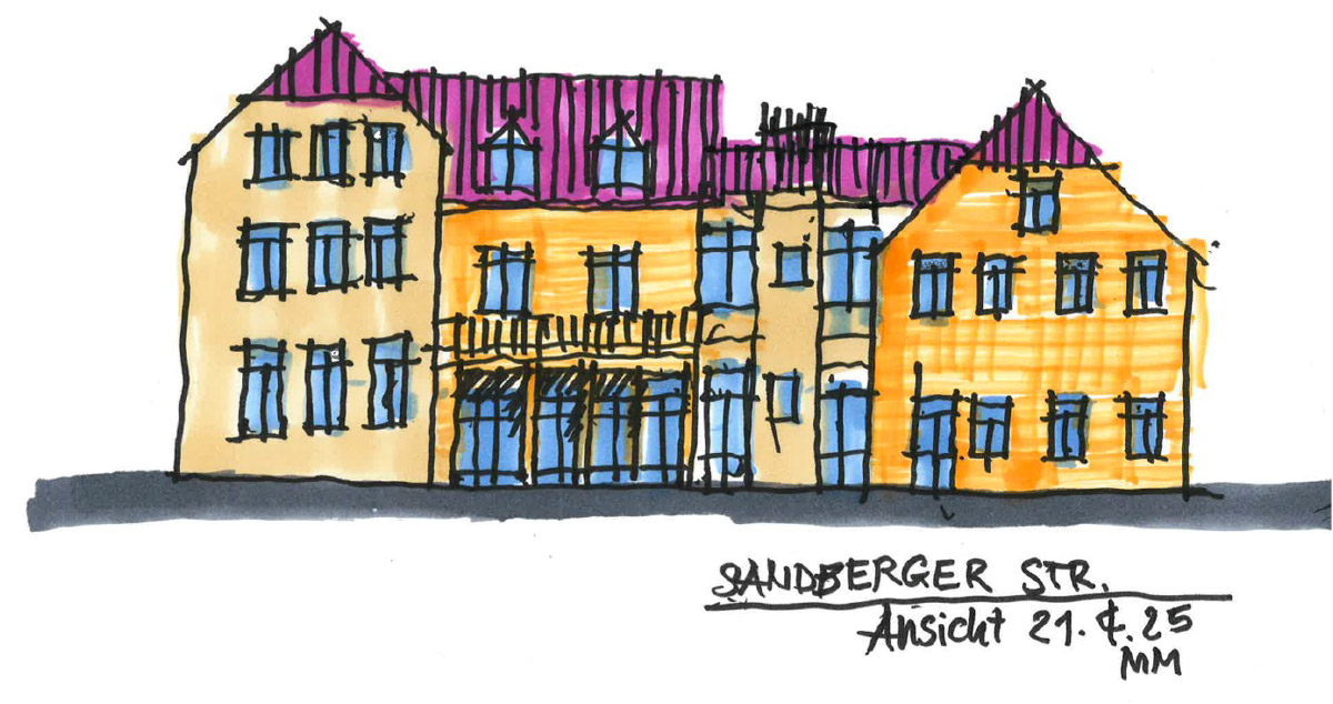 Zeichnung Sandberger Str. 11 – 13 Bad Belzig